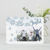 Snowflakes Photo Holiday Greep Card Feestdagenkaart (Staand voorkant)