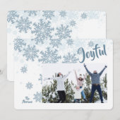 Snowflakes Photo Holiday Greep Card Feestdagenkaart (Voorkant / Achterkant)