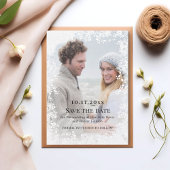 Snowflakes photo winter wedding save the date