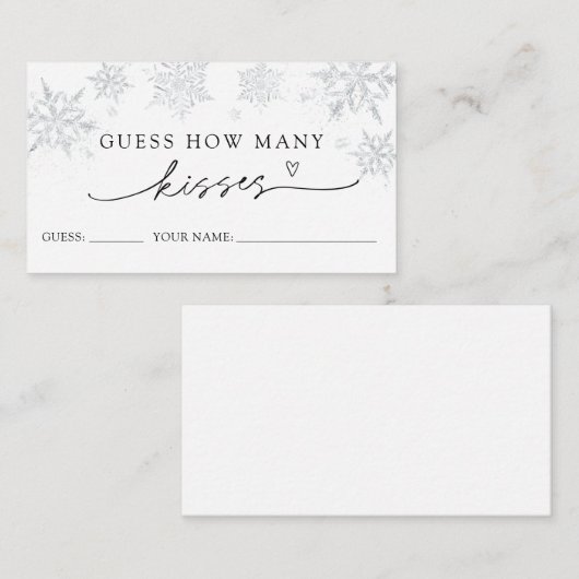 Snowflakes raden hoeveel kussen spel Kaart (Voorkant / Achterkant)