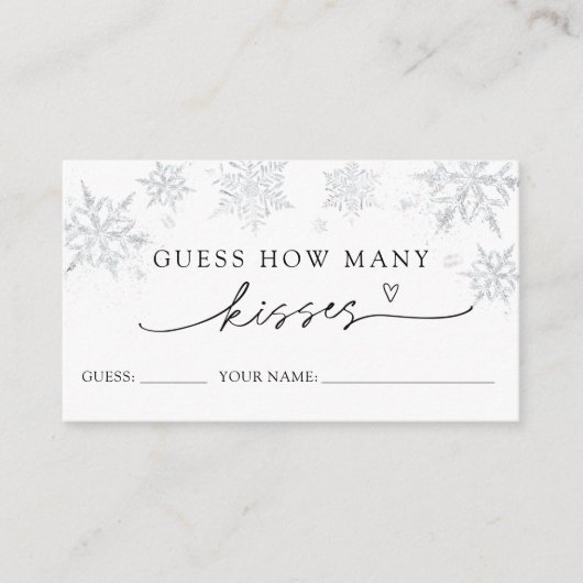 Snowflakes raden hoeveel kussen spel Kaart (Voorkant)