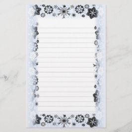 Snowflakes rand geschreven papier