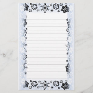 Snowflakes rand geschreven papier
