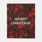 Snowflakes Red Background Fleece Blanket Deken (Voorkant)