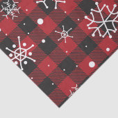 Snowflakes Red Black Buffalo Tissuepapier (Detail)