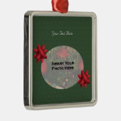 Snowflakes Red Bows Holiday Foto Ornament (Rechts)