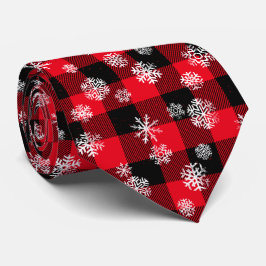 Snowflakes Red Buffalo Pset l'Kerstpatroon Stropdas