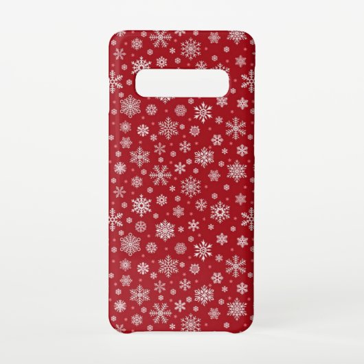 Snowflakes Red Case Samsung Galaxy Hoesje (Achterkant)