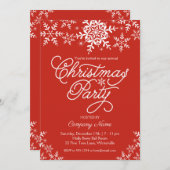 Snowflakes Red Corporate Company kerst Kaart (Voorkant / Achterkant)