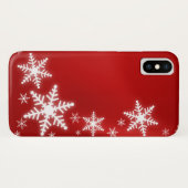 Snowflakes Red Holiday Case-Mate iPhone Case (Achterkant (horizontaal))