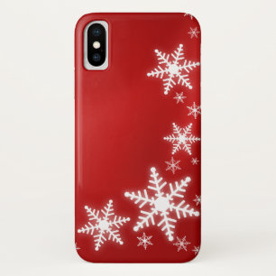 Snowflakes Red Holiday iPhone X Hoesje