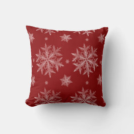 Snowflakes Red Holiday Kerstmis Kussen
