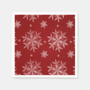 Snowflakes Red Holiday Kerstmis Servet