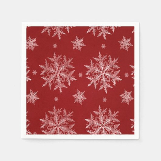 Snowflakes Red Holiday Kerstmis Servet (Voorkant)