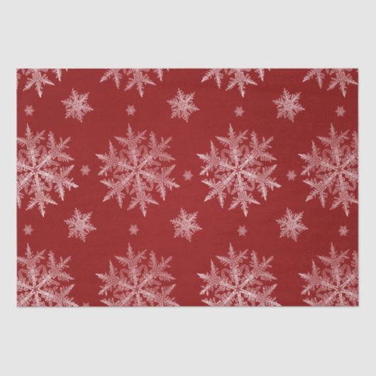 Snowflakes Red Holiday Kerstmis Tissuepapier (Voorkant)