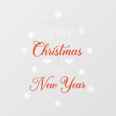 Snowflakes Red Merry Kerstmis Cling Raamsticker (Vel)