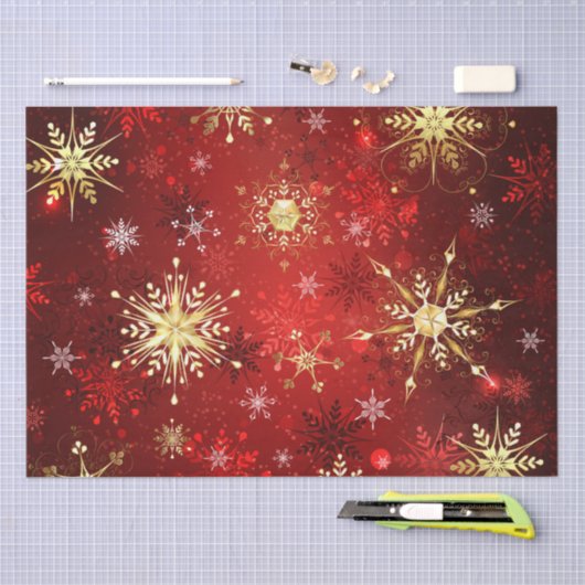 Snowflakes Red Xmas kerstcadeaus Tissuepapier (Craft)