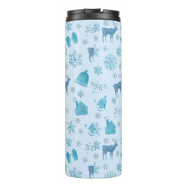 Snowflakes, Reindeer & Elegant Holiday Design Thermosbeker