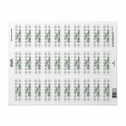 Snowflakes Retouradreslabels Etiket (Full Sheet)