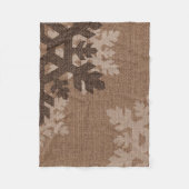 Snowflakes Robuuste stijl Faux Burlap Chic Holiday Fleece Deken (Voorkant)