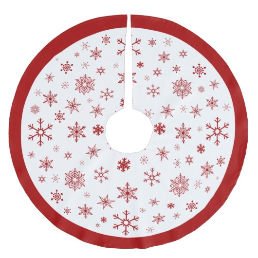Snowflakes Rood- en witte kerstboomrokken Kerstboom Rok (Voorkant)