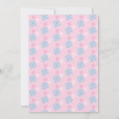 Snowflakes Roze Blauw Geslacht Winterspelen Kaart (Achterkant)