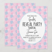 Snowflakes Roze Blauw Geslacht Winterspelen Kaart (Voorkant / Achterkant)