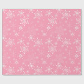 Snowflakes Roze Cadeaupapier (Vlak)