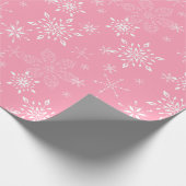 Snowflakes Roze Cadeaupapier (Hoek)