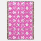 Snowflakes Roze Deken (Voorkant Verticaal)