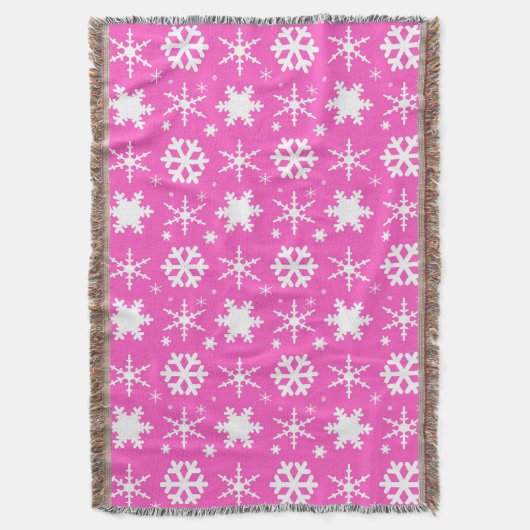 Snowflakes Roze Deken (Voorkant Verticaal)