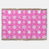 Snowflakes Roze Deken (Voorkant)