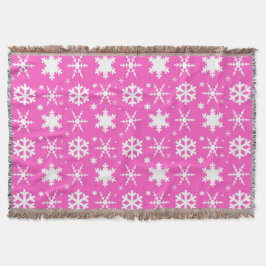 Snowflakes Roze Deken