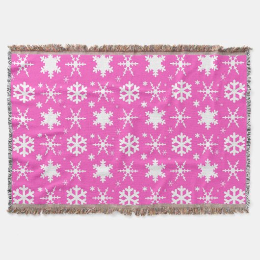 Snowflakes Roze Deken (Voorkant)