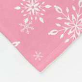 Snowflakes Roze Fleece Deken (Hoek)