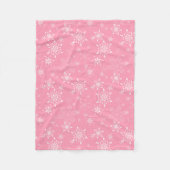 Snowflakes Roze Fleece Deken (Voorkant)