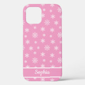 Snowflakes Roze gepersonaliseerde naam Case-Mate iPhone Case (Achterkant)