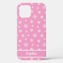 Snowflakes Roze gepersonaliseerde naam Case-Mate iPhone Case