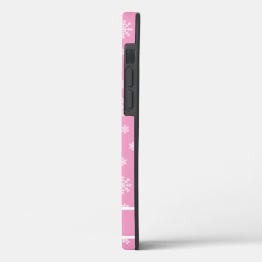Snowflakes Roze gepersonaliseerde naam Case-Mate iPhone Case (Achterkant / Links)