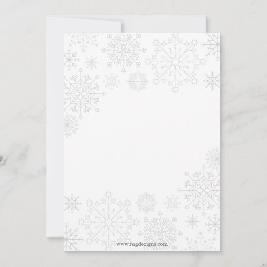 Snowflakes Roze grijze winterBaby shower uitnodige Kaart (Achterkant)