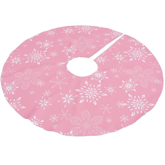 Snowflakes Roze Kerstboom Rok (Gekanteld)