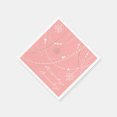 Snowflakes roze midden eeuw elegante winter schatt servet (Hoek)
