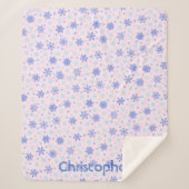 Snowflakes Roze Pastel Roze Elegant Aangepaste naa Sherpa Deken (Voorkant)