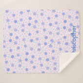 Snowflakes Roze Pastel Roze Elegant Aangepaste naa Sherpa Deken (Voorkant (horizontaal))