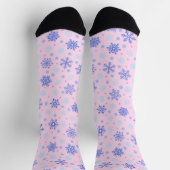 Snowflakes Roze Pastel Roze Elegant Stijlvol Meisj Sokken (Top)