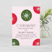 Snowflakes roze rode Stippen Kaart (Staand voorkant)