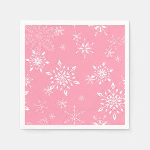 Snowflakes Roze Servet