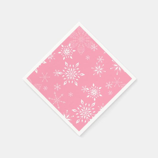 Snowflakes Roze Servet (Hoek)