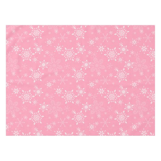 Snowflakes Roze Tafelkleed (Voorkant (Horizontaal))