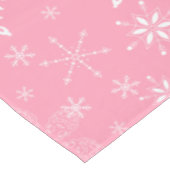 Snowflakes Roze Tafelkleed (Gekanteld)
